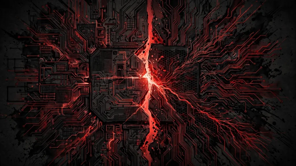 AI China US war: microchip illustration showing the US-China AI arms race and semiconductor competition