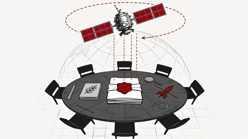 AI-generated illustration: diplomacy and verification in ai nuclear weapons governance