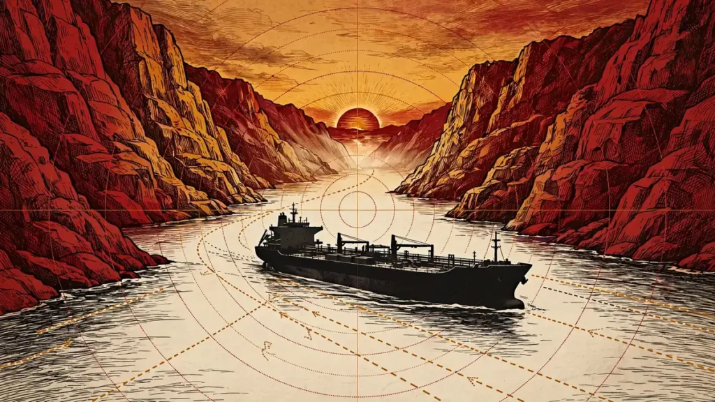 Oil tanker transiting the Strait of Hormuz amid rising shipping attacks