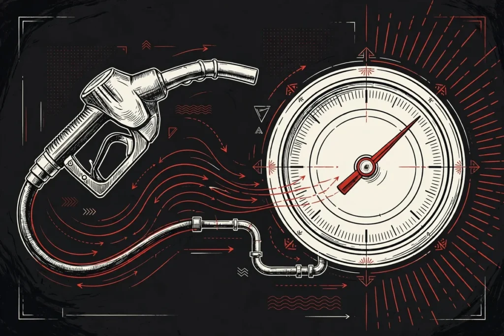 Diesel fuel prices gauge — illustration of the diesel price crisis driving the G7 response
