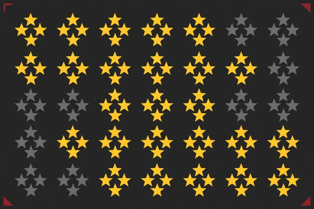 Illustration showing one in five military stars dimmed, visualizing the 20 percent reduction in generals and admirals