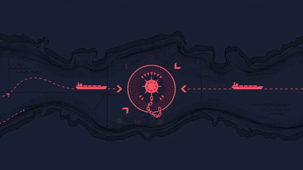 Strait of Hormuz naval mine hazard zone illustration for the MT Petro Dolphin drone attack