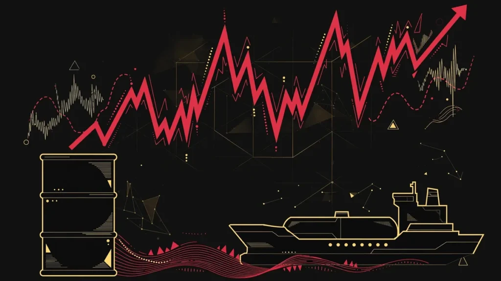 Oil price impact illustration for the Strait of Hormuz tanker attacks, October 2026