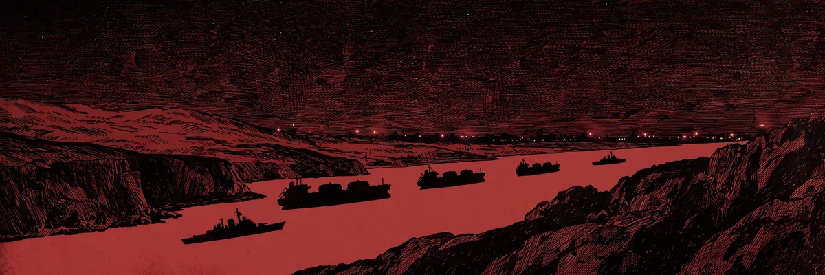 Oil tankers escorted through a strait at night — energy and shipping risks as Iran plots against US diplomats escalate