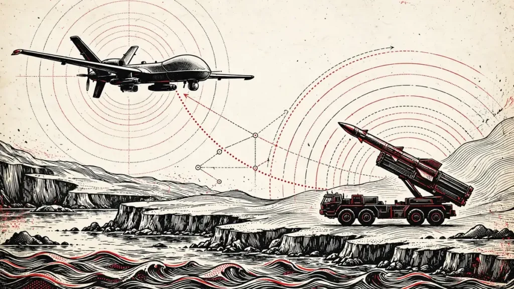 Japan Military Capabilities: Takaichi's Buildup, the 3.5% Demand and the Quad 1 Generic unmanned surveillance drone and missile launcher illustration for Japan military capabilities