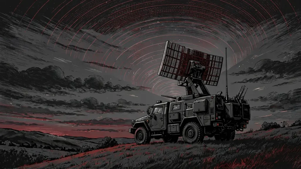 Moldova air defence radar editorial illustration