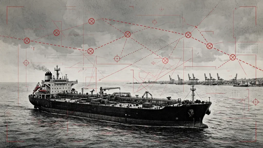 Oil tanker at sea illustrating Iran sanctions and blocked oil trade routes