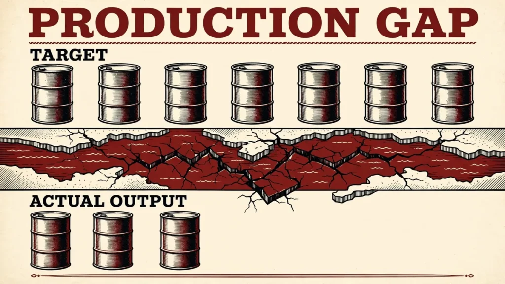 OPEC+ November oil quotas versus actual production under the Hormuz blockade