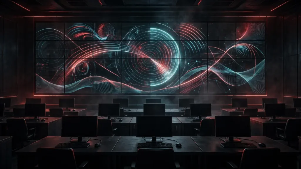 AI-generated illustration of a joint intelligence analysis operations center — RAF Molesworth breach explained