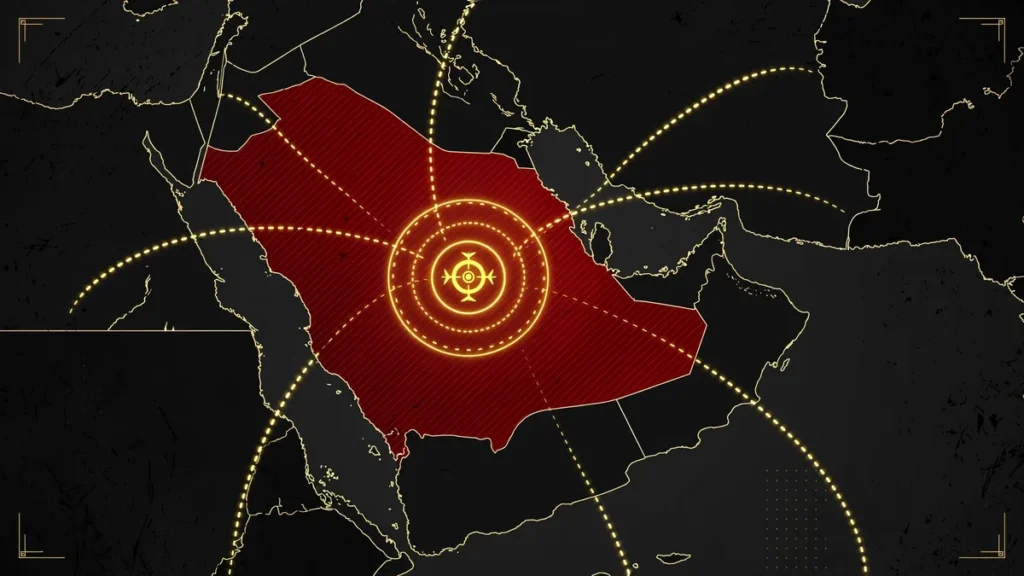 Map showing Saudi airspace restrictions and flight cancellations around Riyadh airport in October 2026
