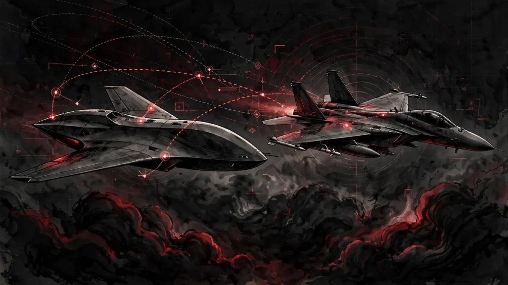 Autonomous combat aircraft wingman illustration: AI changing modern warfare